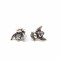 Honeybee Stud Earrings Silver Plated Brass Bee Post Earrings for Women Girls